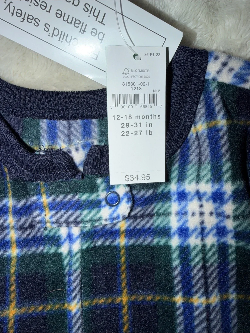 GAP Baby Cozy Fleece One Piece Pajamas